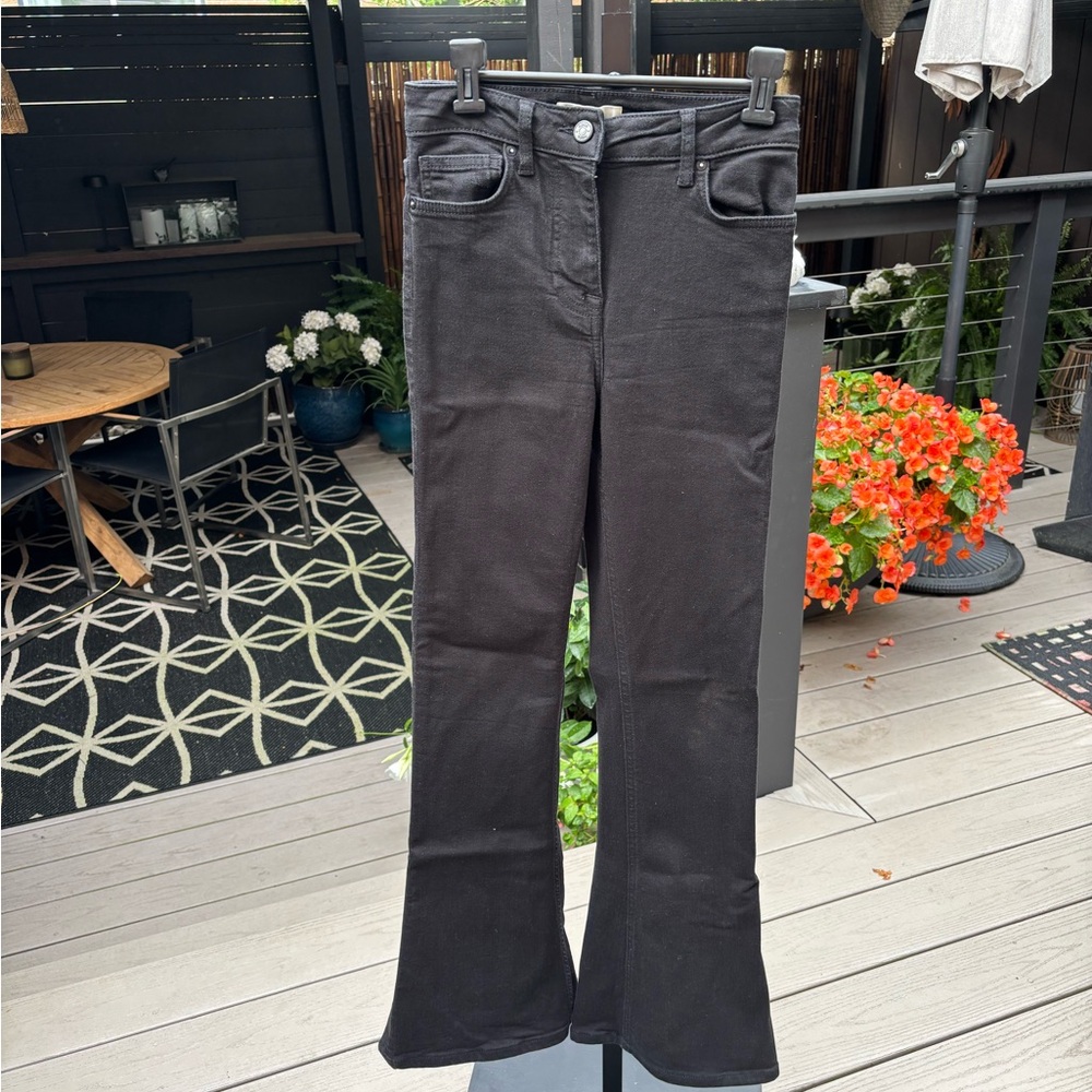 Reiss Denim High Rise Flared Black Jeans